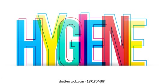 Hygiene word vector isolated on white background.