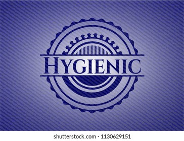 Hygienic badge with jean texture