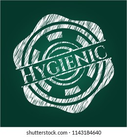 Hygienic chalk emblem written on a blackboard