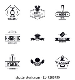 Hygienic cleaning logo set. Simple set of 9 hygienic cleaning vector logo for web isolated on white background