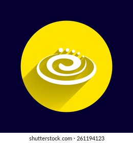 Hygienic cream, top view vector illustration. Cream particles icon