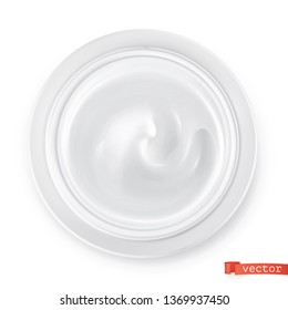 Hygienic cream, top view vectorized image. 3d realistic vector illustration