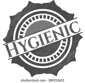 Hygienic drawn with pencil strokes
