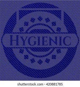 Emblema higiénico con textura jean