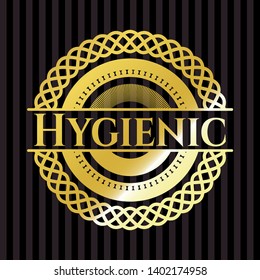 Hygienic gold badge or emblem. Vector Illustration. Detailed.
