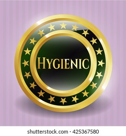 Hygienic golden emblem or badge