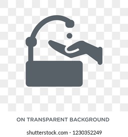 Hygienic hand icon. Trendy flat vector Hygienic hand icon on transparent background from Hands and guestures collection. 