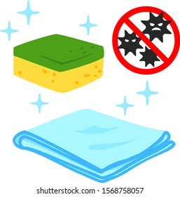 Hygienic kitchen sponge and cloth