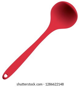 Hygienic large soup spoon made of plastic or silicone