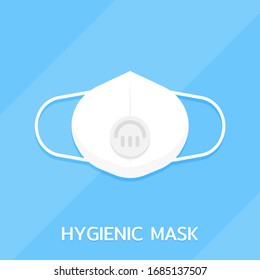 Hygienic mask flat design element,Icon,Vector and Illustration.
