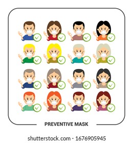 Hygienic measures pictograms. Preventive measures for the virus. 