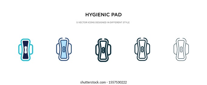hygienic pad icon in different style vector illustration. two colored and black hygienic pad vector icons designed in filled, outline, line and stroke style can be used for web, mobile, ui