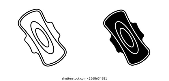 Hygienic pad icons in outline and fill. vector illustration for ui.