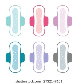 Hygienische Pad Symbole Vektor Silhouette Design. Frauenhygiene und Menstruationspflegesymbole in Linie.