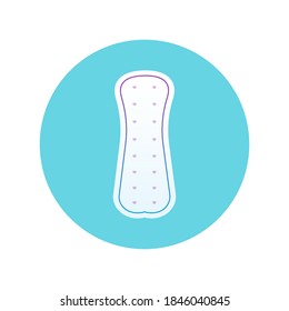 Almohadilla higiénica Icono aislado en diseño plano Ilustración vectorial con almohadilla diaria hembra en círculo azul