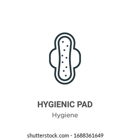 Hygienic pad outline vector icon. Thin line black hygienic pad icon, flat vector simple element illustration from editable hygiene concept isolated stroke on white background
