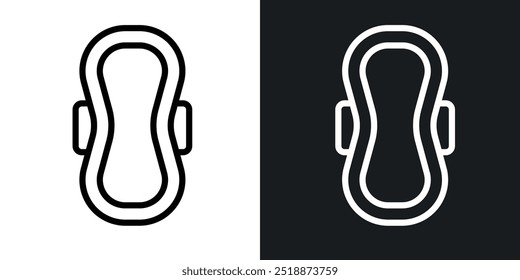 Hygienic pad outlined icon vector collection.
