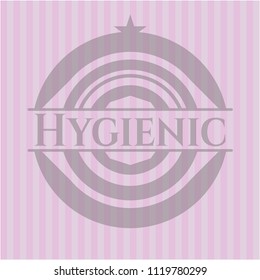 Hygienic retro style pink emblem