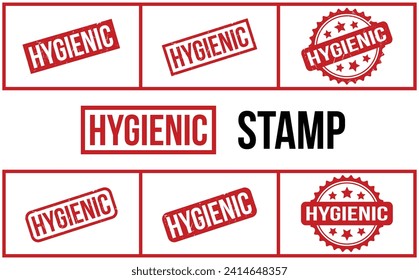 Hygienic Rubber Stamp Set Vector