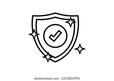 Hygienic shields icon. icon related to hygiene, protect against viruses, germs and bacteria. Line icon style design. Simple vector design editable