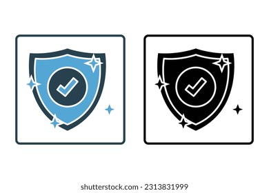 Hygienic shields icon. icon related to hygiene, protect against viruses, germs and bacteria. Solid icon style design. Simple vector design editable