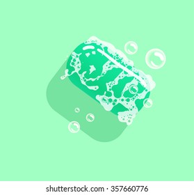Hygienic soap, eps 10. Vector illustration. Green color.