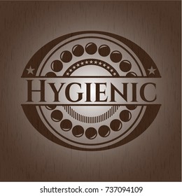 Hygienic vintage wooden emblem