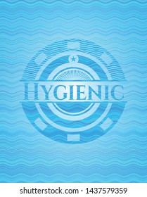 Hygienic water wave concept badge background. Vector Illustration. Detailed.