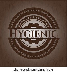 Hygienic wooden emblem. Vintage.
