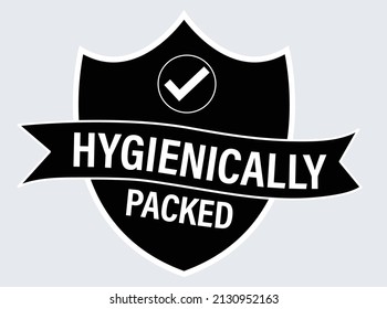 hygienically packed vector icon, black in color, package abstract, 