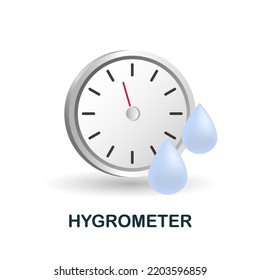 Hygrometer icon. 3d illustration from measuring collection. Creative Hygrometer 3d icon for web design, templates, infographics and more