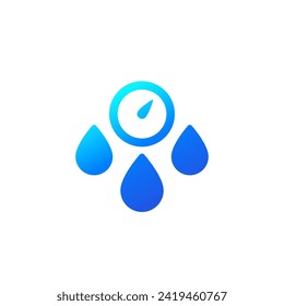 Icono de higrómetro, vector de control de humedad