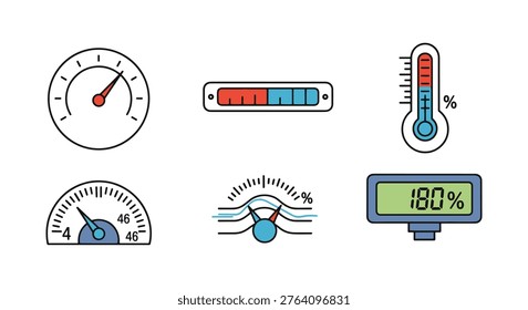 Hygrometer Line art vector minimal abstract color