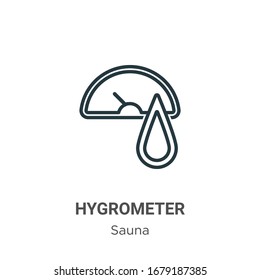 Hygrometer outline vector icon. Thin line black hygrometer icon, flat vector simple element illustration from editable sauna concept isolated stroke on white background