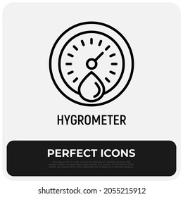 Hygrometer dünne Linie Symbol. Moderne Vektorgrafik.