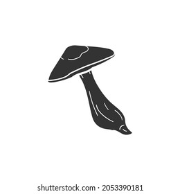 Hygrophorus Latitabundus Icon Silhouette Illustration. Mushrooms Vector Graphic Pictogram Symbol Clip Art. Doodle Sketch Black Sign.