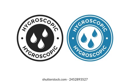 Hygroscopic water badge logo. Suitable for absorbing substances information sign