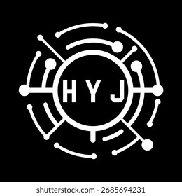 HYJ Letter Design. Logo-Design der HYJ-Buchstabentechnologie. HYJ Monogram Logo Design für Unternehmer und Unternehmen.