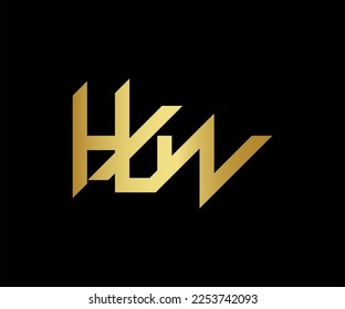 HYJW letter logo design. Modern creative alphabet logo design. HYJW Letter Logo Template vector illustration. Modern logo with golod color