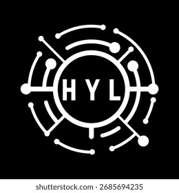 HYL letter design. HYL letter technology logo design. HYL Monogram logo design for an entrepreneur and business.