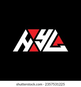 HYL triangle letter logo design with triangle shape. HYL triangle logo design monogram. HYL triangle vector logo template with red color. HYL triangular logo Simple, Elegant, and Luxurious design.