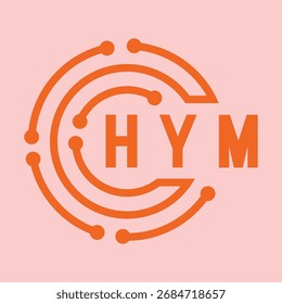 Diseño de letra HYM. Diseño de logo de tecnología de letras HYM. HYM Diseño de logotipo de monograma para un emprendedor y negocio.