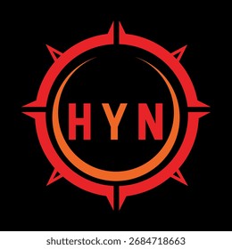 Diseño de letra HYN. Diseño de logo de tecnología de letras HYN. Diseño de logo HYN Monogram para un emprendedor y negocio.