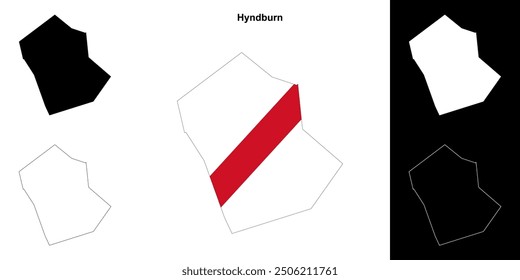 Conjunto de mapa de contorno en blanco de Hyndburn