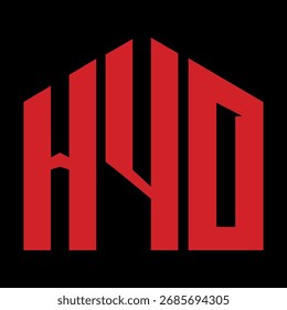 Projeto da letra HYO. Projeto do logotipo da tecnologia da carta HYO. Projeto do logotipo da HYO Monogram para um empresário e empresa.