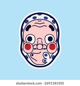 Hyottoko 火男 Oni Okame Fox Kitsune Kappa Water Tengu Demon Head Mask Face Japão Japonês
Adesivo Tee Design Desenhos Animados Bonito Chibi Anime Engraçado Linha Desenho Esboço Desenho Doodle Mão Desenhado Freehand F