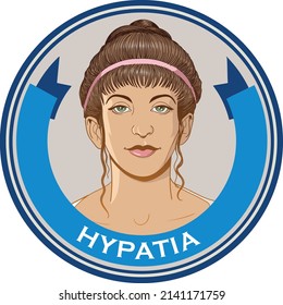 Hypatia Portrait. Ancient Greek Philosopher.