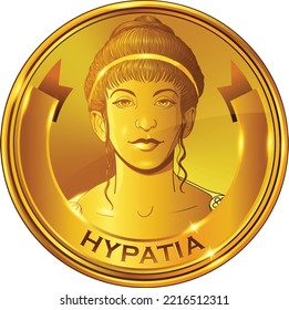 Hypatia Portrait. Ancient Greek Philosopher.