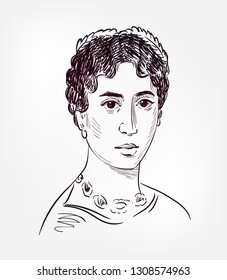 Hypatia Vector Sketch Portrait