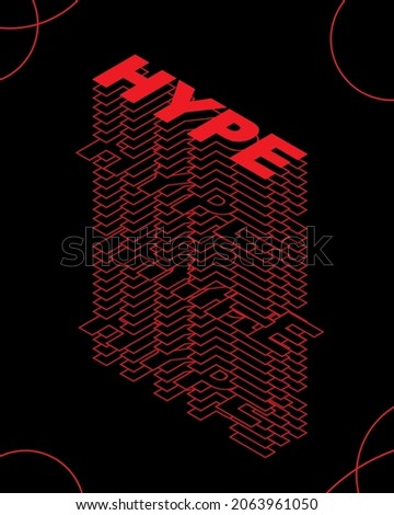 Hype layered lettering poster red and black